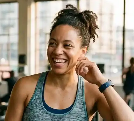 Portrait of a happy client highlighting the efficacy of the transdermal delivery system in managing daily dietary habits.