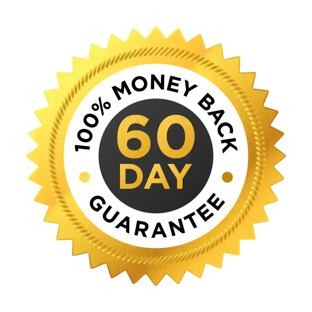 Comprehensive 60-day satisfaction guarantee offering a full refund to ensure a risk-free consumer experience.Comprehensive 60-day satisfaction guarantee offering a full refund to ensure a risk-free consumer experience.